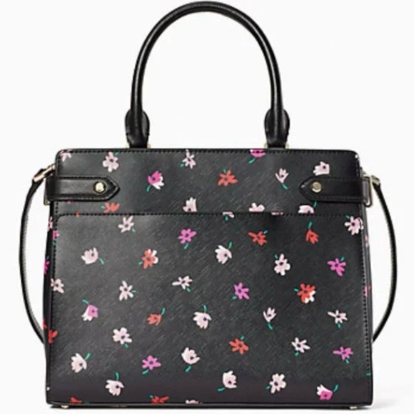 Kate Spade Black Crossbody Bag with Pink and Red Floral Pattern - Picture 7 of 7
